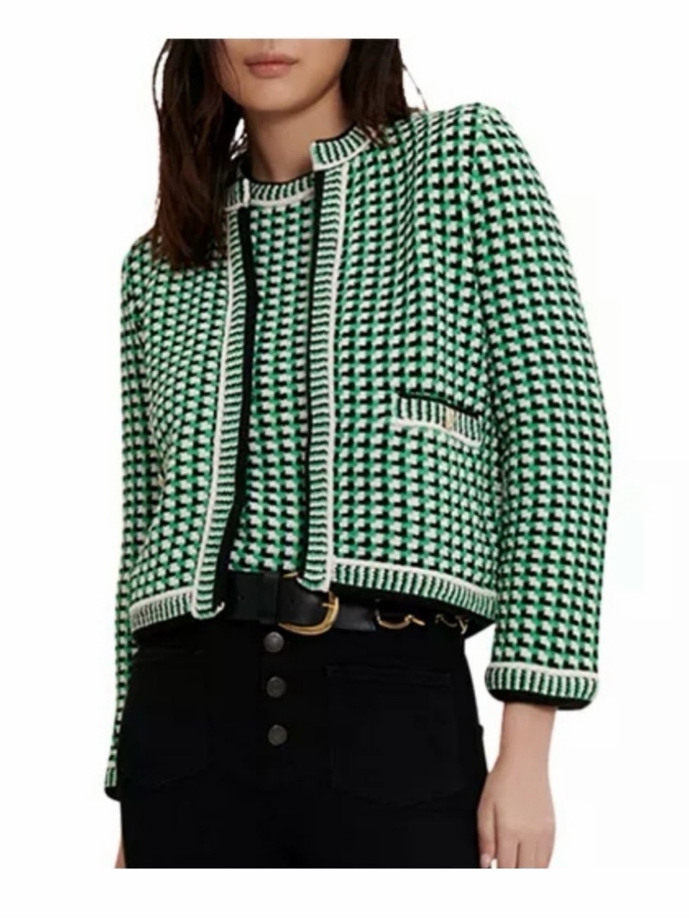 Maje Manelanne Printed Green
Houndstooth Cardigan (1/S) Houndstooth